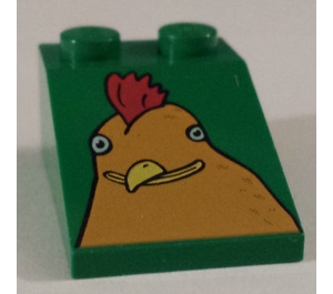 LEGO Steigung 2 x 3 (25°) mit Hähnchen Kopf mit glatter Oberfläche (30474)