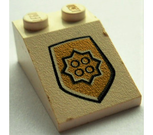 LEGO Steigung 2 x 3 (25°) mit Gold World City Polizei Badge mit rauer Oberfläche (3298)
