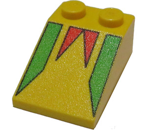 LEGO Slope 2 x 3 (25°) with Red and Green with Rough Surface (3298)