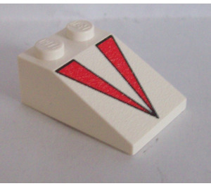 LEGO Slope 2 x 3 (25°) with Red Triangles with Rough Surface (3298)