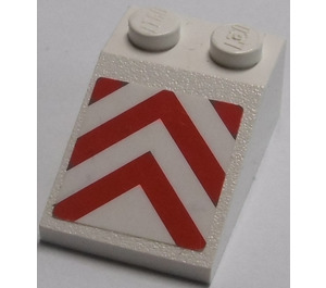 LEGO Slope 2 x 3 (25°) with Red/White Danger Stripes Sticker with Rough Surface (3298)