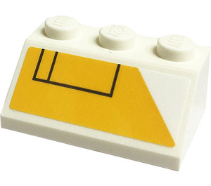 LEGO Steigung 2 x 3 (45°) mit Light Orange Pendeln Seite Dekoration Links Aufkleber (3038)