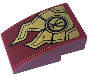 LEGO Sklon 2 x 3 Zakřivený s Brnění, Ninjago Symbol Samolepka (24309)