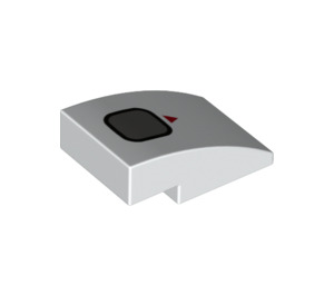 LEGO Slope 2 x 3 Curved with Red Triangle, Gray Rounded Square (24309 / 78242)