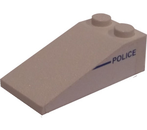 LEGO Slope 2 x 4 (18°) with Police and Line (Right) Sticker (30363)
