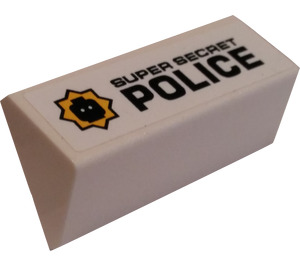 LEGO Helling 2 x 4 (45°) Dubbele met Super Secret Politie (Links) Sticker (3041)