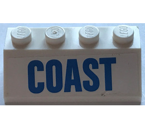 LEGO Pendenza 2 x 4 (45°) con "COAST" Adesivo con superficie ruvida (3037)