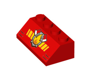 LEGO Pente 2 x 4 (45°) avec Feu logo avec surface lisse (3037 / 30695)