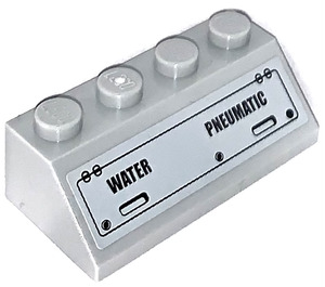 LEGO Pente 2 x 4 (45°) avec "Water" et "Pneumatic" Autocollant avec surface rugueuse (3037)