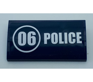 LEGO Slope 2 x 4 Curved with "06" and ''police" Sticker with Bottom Tubes (88930)