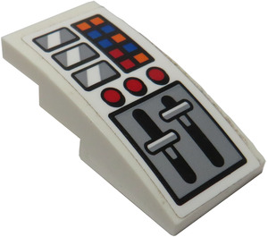 LEGO Helling 2 x 4 Gebogen met Airplane Control Paneel Sticker (93606)