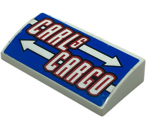 LEGO Helling 2 x 4 Gebogen met 'CARLS CARGO'  Sticker met buizen aan de onderzijde (88930)