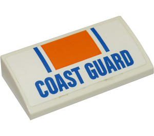 LEGO Slope 2 x 4 Curved with "Coast Guard" Sticker with Bottom Tubes (88930)
