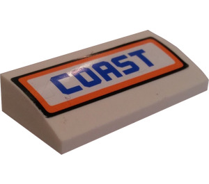 LEGO Helling 2 x 4 Gebogen met Coast Sticker zonder buizen aan de onderzijde (61068)