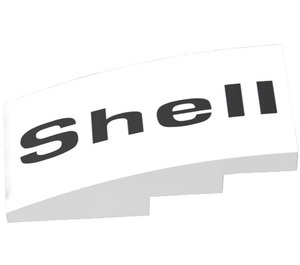 LEGO Helling 2 x 4 Gebogen met 'Shell' (Model Links) Sticker (93606)