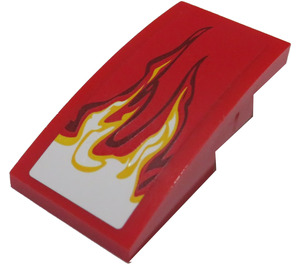 LEGO Slope 2 x 4 Curved with Two Flames (Right) Sticker (93606)