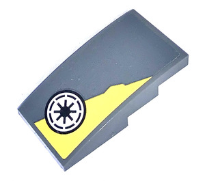LEGO Slope 2 x 4 Curved with Yellow Triangel and SW Republic Symbol (Right) Sticker (93606)