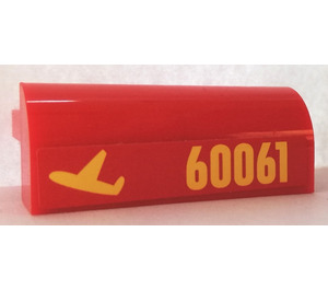 LEGO Helling 2 x 4 x 1.3 Gebogen met 60061 en Vliegtuig Links Sticker (6081)