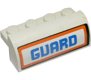 LEGO Pente 2 x 4 x 1.3 Incurvé avec "Garder" Autocollant (6081)