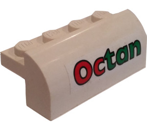 LEGO Steigung 2 x 4 x 1.3 Gebogen mit Octan Logo Aufkleber (6081)