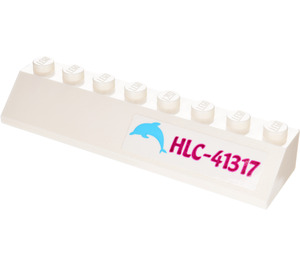 LEGO Helling 2 x 8 (45°) met HLC-41317 (Links) Sticker (4445)
