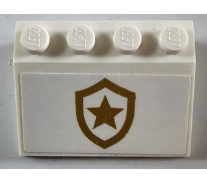 LEGO Slope 3 x 4 (25°) with Gold Police Star Badge Logo Sticker (3016)