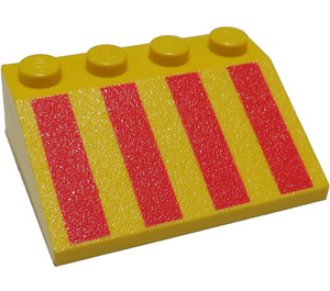 LEGO Steigung 3 x 4 (25°) mit rot Streifen (3297)