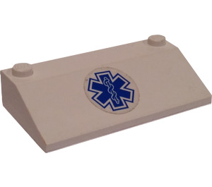 LEGO Slope 3 x 6 (25°) with EMT Star of Life Sticker without Inner Walls (58181)