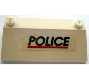 LEGO Slope 3 x 6 (25°) with 'POLICE', Red Stripe Sticker with Inner Walls (3939)