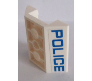 LEGO Helling 4 x 4 (45°) Dubbele Omgekeerd met Open Midden met 'Politie' Aan Twee sides Sticker (2 gaten) (4854)
