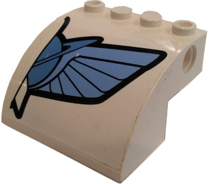 LEGO Pente 4 x 4 x 2 Incurvé avec Fusée, Saturn, et Wings (Droite) Autocollant (61487)