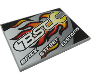 LEGO Helling 6 x 8 (10°) met 'BSC Steen Street Customs' Sticker (4515)