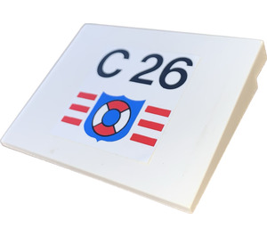 LEGO Steigung 6 x 8 (10°) mit 'C 26' & Coast Bewachen Logo Aufkleber (4515)