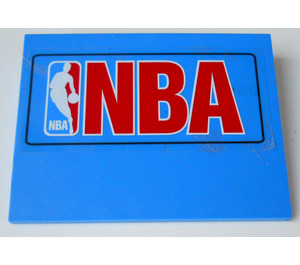 LEGO Helling 6 x 8 (10°) met NBA logo (Rood Text) Sticker (4515)