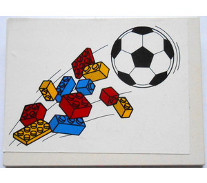 LEGO Pente 6 x 8 (10°) avec rouge, Jaune et Bleu Bricks et Plates et Football Autocollant (4515)