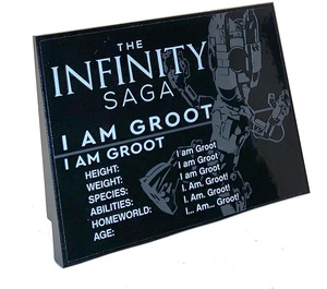 LEGO Slope 6 x 8 (10°) with THE INFINITY SAGA I AM GROOT Sticker (3292)