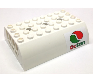 LEGO Helling 6 x 8 x 2 Gebogen Dubbele met Octan logo Sticker (45411 / 56204)