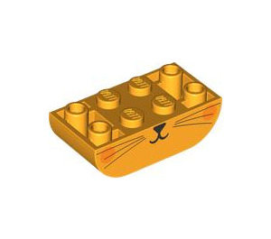 LEGO Slope Brick 2 x 4 Curved Inverted with Whiskers and Orange Cheeks (5174 / 106112)