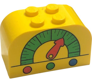 LEGO Skråning Klods 2 x 4 x 2 buet med Dial (4744)