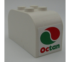 LEGO Slope Brick 2 x 4 x 2 Curved with Octan Logo (both sides) Sticker (4744)