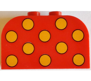 LEGO Slope Brick 2 x 4 x 2 Curved with Orange Dots Pattern (4744)