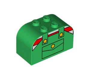 LEGO Skråning Klods 2 x 4 x 2 buet med Striped Skjorte og Coveralls (4744 / 83166)