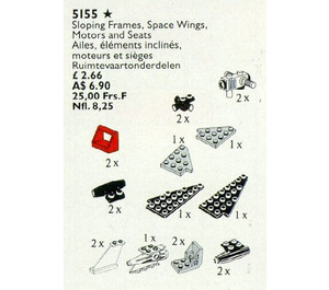LEGO Sloping Frames, Espacer Wings, Motors et Seats 5155