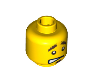 LEGO Smiling/Cringing Minifigure Kopf mit Bushy Eyebrows (Sicherheitsbolzen) (10477 / 14755)