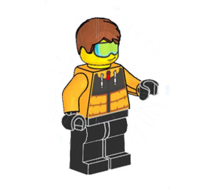 LEGO Snow Tuber - Bright Light Oranje Jacket minifiguur