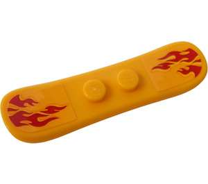 LEGO Snowboard (Short) with Flames Sticker (18746)