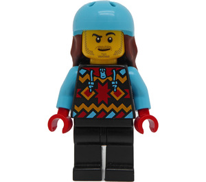 LEGO Snowboarder - Sort Snowsuit Minifigur