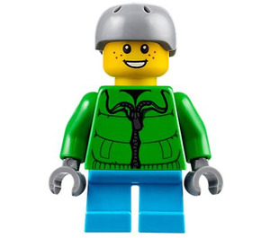 LEGO Lumilautailija jossa Harmaa Kypärä Minihahmo