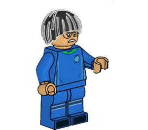 LEGO Fotbal Player, ženský (Černá Bowl Cut Vlasy) a Brýle Minifigurka