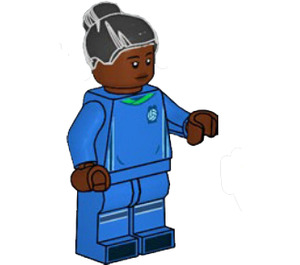 LEGO Soccer Player, Female (Black Bun Hair) Minifigure